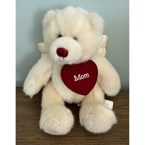 Ganz Angel Bear PB104 Cream Plush Mom Heart Wings Stuffed‎ Animal Toy EUC